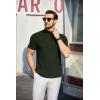 imageCOOFANDY Mens Mock Turtleneck Sweater Short Sleeve Turtle Neck Sweaters Casual Ribbed Knitted Pullover Tops Solid Basic TeeArmy Green