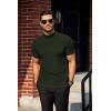 imageCOOFANDY Mens Mock Turtleneck Sweater Short Sleeve Turtle Neck Sweaters Casual Ribbed Knitted Pullover Tops Solid Basic TeeArmy Green