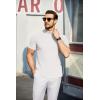 imageCOOFANDY Mens Mock Turtleneck Sweater Short Sleeve Turtle Neck Sweaters Casual Ribbed Knitted Pullover Tops Solid Basic TeeAwhite
