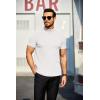 imageCOOFANDY Mens Mock Turtleneck Sweater Short Sleeve Turtle Neck Sweaters Casual Ribbed Knitted Pullover Tops Solid Basic TeeAwhite
