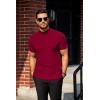 imageCOOFANDY Mens Mock Turtleneck Sweater Short Sleeve Turtle Neck Sweaters Casual Ribbed Knitted Pullover Tops Solid Basic TeeDark Red