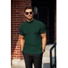 imageCOOFANDY Mens Mock Turtleneck Sweater Short Sleeve Turtle Neck Sweaters Casual Ribbed Knitted Pullover Tops Solid Basic TeeGreen