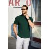 imageCOOFANDY Mens Mock Turtleneck Sweater Short Sleeve Turtle Neck Sweaters Casual Ribbed Knitted Pullover Tops Solid Basic TeeGreen