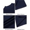 imageCOOFANDY Mens Mock Turtleneck Sweater Short Sleeve Turtle Neck Sweaters Casual Ribbed Knitted Pullover Tops Solid Basic TeeNavy Blue