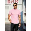 imageCOOFANDY Mens Mock Turtleneck Sweater Short Sleeve Turtle Neck Sweaters Casual Ribbed Knitted Pullover Tops Solid Basic TeePink