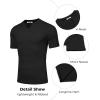 imageCOOFANDY Mens Muscle TShirts VNeck Slim Fit Workout Shirt Short Sleeve Longline Gym Athletic Tee ShirtsAblack