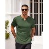 imageCOOFANDY Mens Muscle TShirts VNeck Slim Fit Workout Shirt Short Sleeve Longline Gym Athletic Tee ShirtsArmy Green