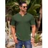 imageCOOFANDY Mens Muscle TShirts VNeck Slim Fit Workout Shirt Short Sleeve Longline Gym Athletic Tee ShirtsArmy Green