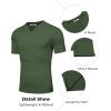 imageCOOFANDY Mens Muscle TShirts VNeck Slim Fit Workout Shirt Short Sleeve Longline Gym Athletic Tee ShirtsArmy Green
