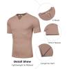 imageCOOFANDY Mens Muscle TShirts VNeck Slim Fit Workout Shirt Short Sleeve Longline Gym Athletic Tee ShirtsKhaki