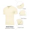 imageCOOFANDY Mens Muscle TShirts VNeck Slim Fit Workout Shirt Short Sleeve Longline Gym Athletic Tee ShirtsLight Beige