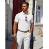 imageCOOFANDY Mens Polo Shirts 100 Cotton Heavyweight Short Sleeve Button Golf Shirts Classic Pullover Ribbed Collar and CuffsAll White