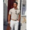 imageCOOFANDY Mens Polo Shirts 100 Cotton Heavyweight Short Sleeve Button Golf Shirts Classic Pullover Ribbed Collar and CuffsApricot