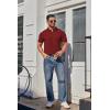 imageCOOFANDY Mens Polo Shirts Short Sleeve Classic Fit Golf Shirts Casual Solid Waffle Collared T ShirtWine Red
