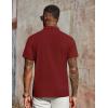 imageCOOFANDY Mens Polo Shirts Short Sleeve Classic Fit Golf Shirts Casual Solid Waffle Collared T ShirtWine Red