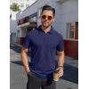 imageCOOFANDY Mens Polo Shirts Short Sleeve Moisture Wicking Golf Shirt Fashion Casual Collared TShirtNavy Blue