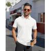 imageCOOFANDY Mens Polo Shirts Short Sleeve Moisture Wicking Golf Shirt Fashion Casual Collared TShirtWhite