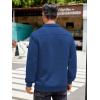 imageCOOFANDY Mens Quarter Sweatshirt Quilted Long Sleeve Mock Neck Active Sweater Waffle Pullover Polo Shirts With PocketsBlue