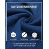 imageCOOFANDY Mens Quarter Sweatshirt Quilted Long Sleeve Mock Neck Active Sweater Waffle Pullover Polo Shirts With PocketsBlue