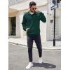 imageCOOFANDY Mens Quarter Sweatshirt Quilted Long Sleeve Mock Neck Active Sweater Waffle Pullover Polo Shirts With PocketsGreen