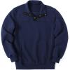imageCOOFANDY Mens Quarter Sweatshirt Quilted Long Sleeve Mock Neck Active Sweater Waffle Pullover Polo Shirts With PocketsNavy Blue