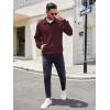 imageCOOFANDY Mens Quarter Sweatshirt Quilted Long Sleeve Mock Neck Active Sweater Waffle Pullover Polo Shirts With PocketsRed