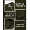 imageCOOFANDY Mens Quarter Zip Pullover Casual Long Sleeve Sweater Slim Fit Sweater Mock Neck Polo SweaterArmy Green