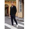 imageCOOFANDY Mens Quarter Zip Pullover Casual Long Sleeve Sweater Slim Fit Sweater Mock Neck Polo SweaterBlack