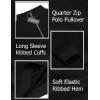 imageCOOFANDY Mens Quarter Zip Pullover Casual Long Sleeve Sweater Slim Fit Sweater Mock Neck Polo SweaterBlack