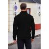 imageCOOFANDY Mens Quarter Zip Pullover Casual Long Sleeve Sweater Slim Fit Sweater Mock Neck Polo SweaterBlack