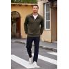 imageCOOFANDY Mens Quarter Zip Pullover Casual Long Sleeve Sweater Slim Fit Sweater Mock Neck Polo SweaterBrown