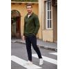 imageCOOFANDY Mens Quarter Zip Pullover Casual Long Sleeve Sweater Slim Fit Sweater Mock Neck Polo SweaterBrown