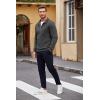 imageCOOFANDY Mens Quarter Zip Pullover Casual Long Sleeve Sweater Slim Fit Sweater Mock Neck Polo SweaterDark Gray