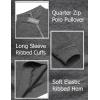 imageCOOFANDY Mens Quarter Zip Pullover Casual Long Sleeve Sweater Slim Fit Sweater Mock Neck Polo SweaterDark Gray