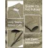 imageCOOFANDY Mens Quarter Zip Pullover Casual Long Sleeve Sweater Slim Fit Sweater Mock Neck Polo SweaterKhaki