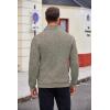 imageCOOFANDY Mens Quarter Zip Pullover Casual Long Sleeve Sweater Slim Fit Sweater Mock Neck Polo SweaterKhaki