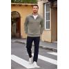 imageCOOFANDY Mens Quarter Zip Pullover Casual Long Sleeve Sweater Slim Fit Sweater Mock Neck Polo SweaterKhaki