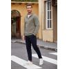 imageCOOFANDY Mens Quarter Zip Pullover Casual Long Sleeve Sweater Slim Fit Sweater Mock Neck Polo SweaterKhaki