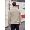 imageCOOFANDY Mens Quarter Zip Pullover Casual Long Sleeve Sweater Slim Fit Sweater Mock Neck Polo SweaterLight Khaki
