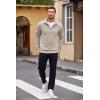 imageCOOFANDY Mens Quarter Zip Pullover Casual Long Sleeve Sweater Slim Fit Sweater Mock Neck Polo SweaterLight Khaki