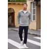 imageCOOFANDY Mens Quarter Zip Pullover Casual Long Sleeve Sweater Slim Fit Sweater Mock Neck Polo SweaterMiddle Gray