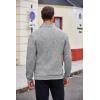 imageCOOFANDY Mens Quarter Zip Pullover Casual Long Sleeve Sweater Slim Fit Sweater Mock Neck Polo SweaterMiddle Gray