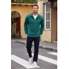 imageCOOFANDY Mens Quarter Zip Pullover Casual Long Sleeve Sweater Slim Fit Sweater Mock Neck Polo SweaterPeacock Blue