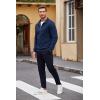 imageCOOFANDY Mens Quarter Zip Pullover Casual Long Sleeve Sweater Slim Fit Sweater Mock Neck Polo SweaterRoyal Blue