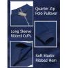 imageCOOFANDY Mens Quarter Zip Pullover Casual Long Sleeve Sweater Slim Fit Sweater Mock Neck Polo SweaterRoyal Blue