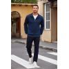 imageCOOFANDY Mens Quarter Zip Pullover Casual Long Sleeve Sweater Slim Fit Sweater Mock Neck Polo SweaterRoyal Blue