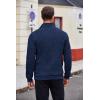 imageCOOFANDY Mens Quarter Zip Pullover Casual Long Sleeve Sweater Slim Fit Sweater Mock Neck Polo SweaterRoyal Blue