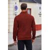 imageCOOFANDY Mens Quarter Zip Pullover Casual Long Sleeve Sweater Slim Fit Sweater Mock Neck Polo SweaterWine Red