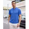 imageCOOFANDY Mens Quick Dry Golf Polo Shirts Short Sleeve Henley Shirt Active Athletic Collarless Sports T ShirtsBlue