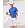 imageCOOFANDY Mens Quick Dry Golf Polo Shirts Short Sleeve Henley Shirt Active Athletic Collarless Sports T ShirtsBlue